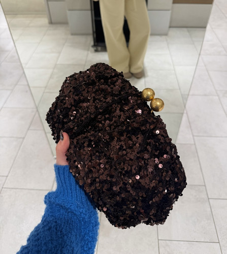 Zara sequin clutch bag with - sequin,