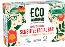 Eco Warrior Sensitive Facial Bar Soap | Vegan, 100 g (Pack of 1) 