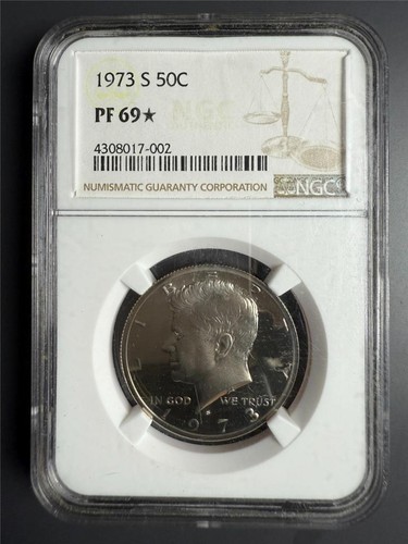 1973 kennedy half - s, pf69*