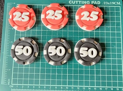 Edible poker chips - 6, cake