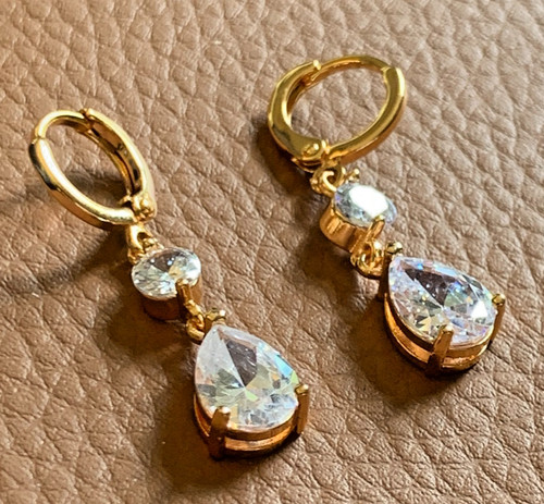 Gold filled hoop drop dangle - filled,