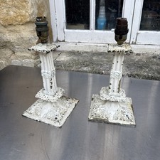 Pair Of Antique Brass Column