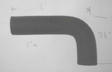 Bentley MKVI Rolls Royce R-type Cloud 1 bypass hose new RE12659 Silicone rubber