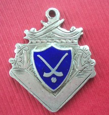 Irish Sterling Silver & Enamel Medal or Fob - Hurling /Shinty - Dublin 1947