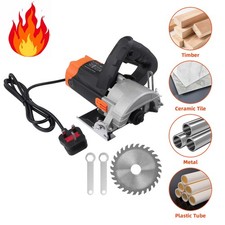 Handheld Electric Circular Saw Compact Cutting Corded Wood Mini w/ Blades Metal