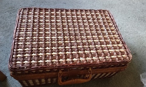 Wicker picnic vintage basket - vintage,