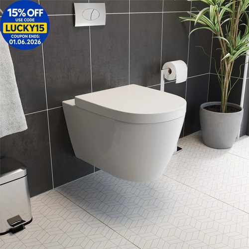 Wall hung rimless toilet - wall,