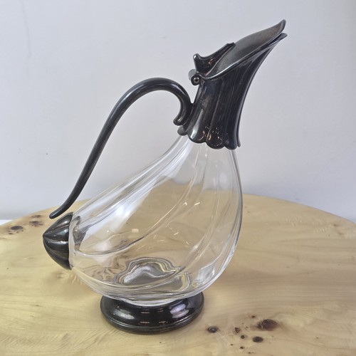 Vintage silverplate duck - silverplate, wine