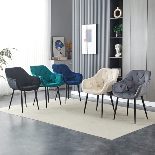 Velvet dining chair with - velvet,