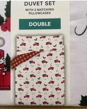 Disney Mickey Mouse Reversible DOUBLE Duvet Cover Set & Pillow Cover Christmas