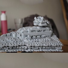 Custom MOC Imperial Star Spaceship with Stand 1459 Bricks from Movie about Star