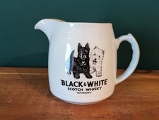 Black & White Buchanans Scotch Whisky Burleigh Ware Ceramic Water Jug Breweriana