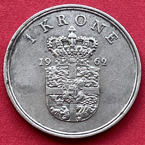 1962 danish one krone coin - one,