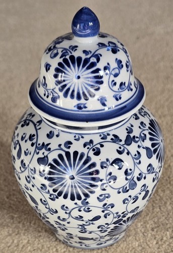 Vintage blue white lidded - vintage,