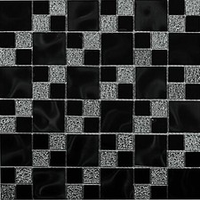 Black &White  Crystal Mosaic Tiles – Sheet for Walls & Floors Bathroom Kitchen .