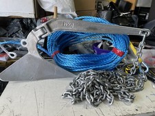 7kg Plough - CQR  style boat anchor Kit 10 metres Of 8mm chain 250ft 10mm rope