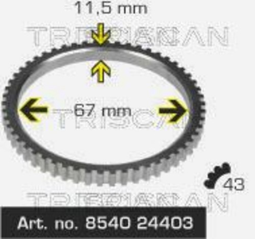Abs sensor ring - ring, triscan