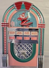 Mr Christmas Pink Holiday Light Up 9" Retro Style Jukebox Plays 4 Carols Songs