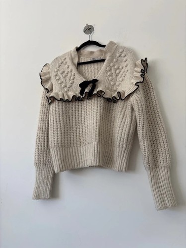 Zara cream knit jumper with - zara,