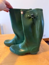 Vintage Hunter Wellies Original Green Boot Made In Scotland Size UK 7 Eu41