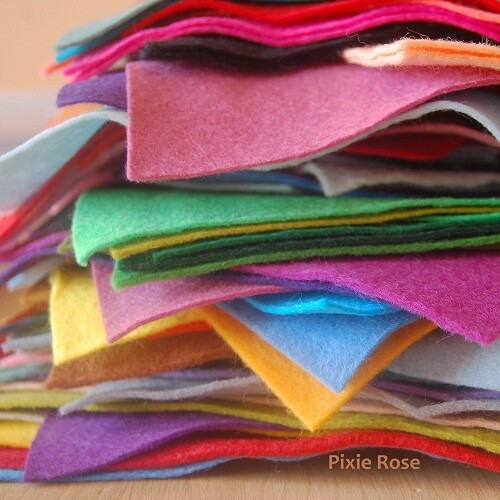 Wool mix craft felt offcuts - mix,