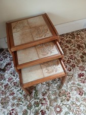 Vintage Nest Of 3 Tiled Top