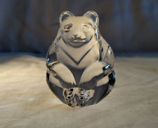 Steuben Glass BEAR Hand Cooler Rare Crystal Animal Ornament Paperweight No Box