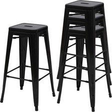 4X MATTE BLACK Tolix Stackable