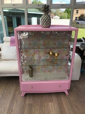 upcycled vintage glass cocktail cabinet with free del.