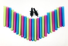 24 Neon Test Tube Shot Glasses - with 2 BONUS Liquor Pourers for Spill Free P...