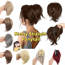 Claw Ponytail Piece Short Clip in on Pony Tail Bun Hair Extension Real as Human