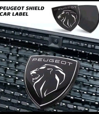 Peugeot Fit For Badge Black And Silver New Lion Logo Front or Back