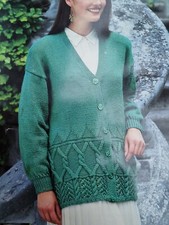 Knitting Pattern Lady's Long DK Cardigan  32 - 42" (627)