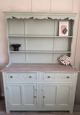 Elegant Refinished Hand-Painted Vintage Welsh Dresser / Cabinet