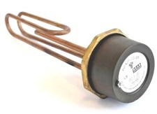 GENUINE TESLA! 11" COPPER HOT WATER IMMERSION HEATER ELEMENT + THERMOSTAT