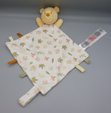 Disney Primark White Winnie The Pooh Bear Baby Comforter Soother Blankie Leaf