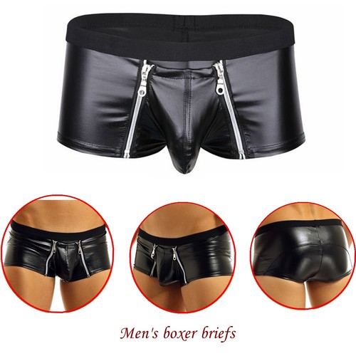 Mens knickers wet look - wet, leather