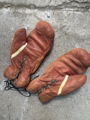 Vintage leather boxing gloves - vintage,