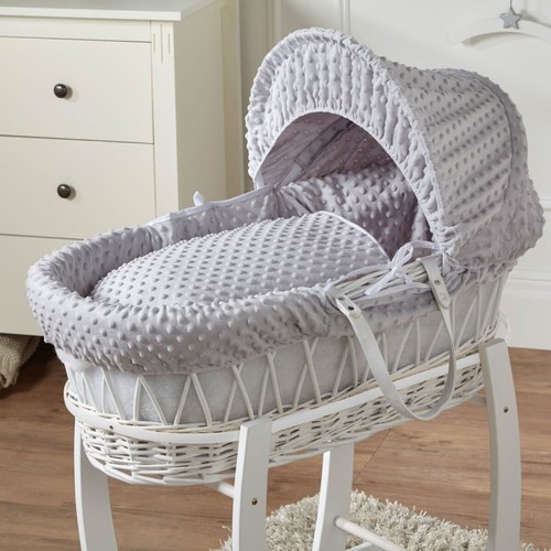 Baby moses basket - grey, dimple