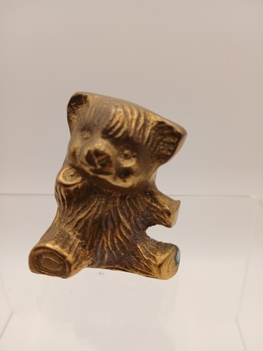 Solid brass teddy bear - brass,