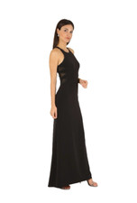 Halston Heritage Size 8  Black Crew Neck Long Dress Gown Cut Out $595