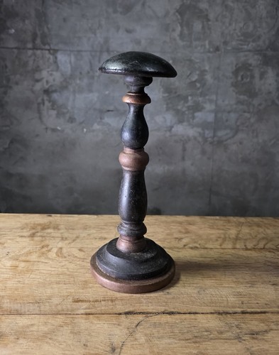 Antique ebonised wig hat stand - antique,