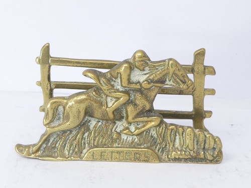 Cast brass horse - brass, rider