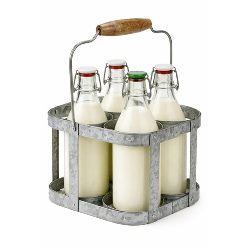 Milk bottle holder galvanised - bottle,
