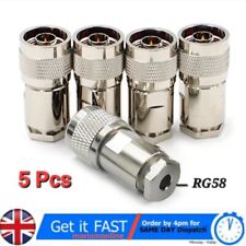 5pcs N Type Male Plug for RG58 RG223 LMR195, Clamp Type Compression Connector UK