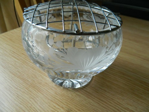 Royal brierley glass rose bowl - glass,
