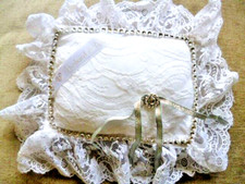 Handmade wedding ring pillow