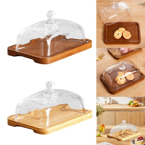 Wooden cake stand with - cake,