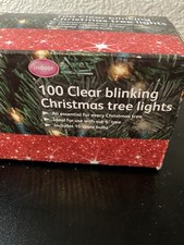 Vintage Woolworths 100 Clear Blinking Christmas  tree Lights