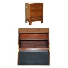 MAHOGANY MILITARY CAMPAIGN DRINKS CABINET HIDDEN INSIDE A SIDE TABLE MUST SEE!